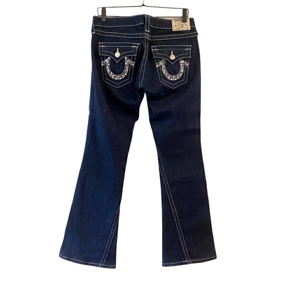 True Religion Womens Joey Boot Cut Jeans Blue Pocket Stretch Rhinestone Denim 29 - Picture 6 of 11